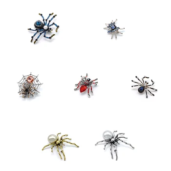 PD BROŞ Avrupa ve Amerikan Moda Böcek İnci Broş High-end Atmosfer Abartılı Örümcek Korsaj Toptan Takı