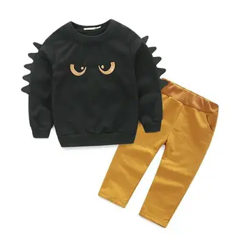 PUDCOCO Yürüyor Çocuk Erkek Bebek Giyim Giyim Canavar Kazak Tops + Pantolon 2 ADET Destek toptan Görüntü 2