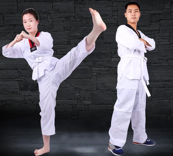 Pamuk Taekwondo Takım Elbise Bahar ve Yaz erkek ve kadın Kısa Kollu Uzun Kollu Taekwondo Takım Elbise Özelleştirilmiş Görüntü 2