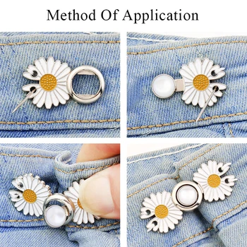 Pantolon Bel Değişimi Küçük Düğme Sabit Sıkma Artefakt Metal Toka Hanfu Elbise Cheongsam Düğmesi Etek Ayar Düğmesi Görüntü 2