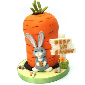 Paskalya tavşanı ve Yumurta silikon kalıp Fondan Kalıp Kek Dekorasyon Araçları Çikolata Gumpaste Kalıpları, Sugarcraft, Mutfak Gadget Görüntü 2