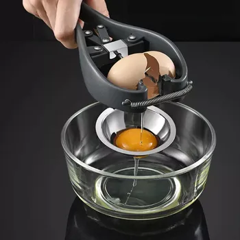 Paslanmaz Çelik Yumurta Açacağı Yumurta Açacağı Bombardımanı Mutfak Aracı Yumurta Sarısı Yumurta Ayırıcı Ev Mutfak aracı Görüntü 2
