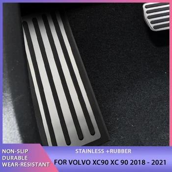 Paslanmaz Çelik araba pedalları İstirahat Footrest Pedalı Koruyucu yatak örtüsü seti Volvo XC90 XC 90 2018 - 2021 Hızlandırıcı Görüntü 2