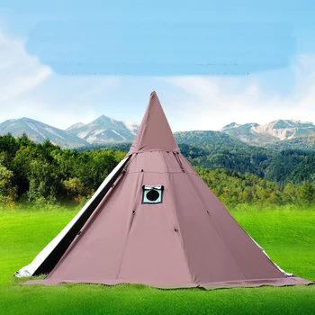 Piramit oyuncak çadır ile Baca Delik A6 M Boyutu Kulesi Duman Pencere Parkı Survival Tek Katmanlı Hint Turist Açık Kamp Görüntü 2
