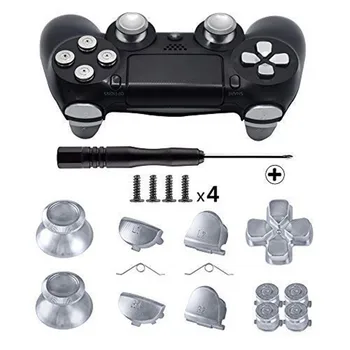 Playstation 4 için Metal Düğmeler, Alüminyum Thumbsticks Analog Kavrama Mermi D-pad L1 R1 L2 R2 Tetik PS4 V1 Eski Kontrolörleri Görüntü 2