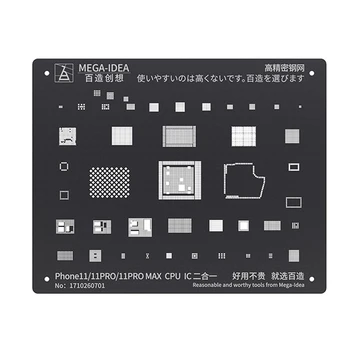 QianLi Siyah Çelik BGA Reballing Stencil Kiti iPhone 6/6 S/7/7 P/8/8 P/X / XS/11/12/13 Pro Max Mini CPU IC Çip Kalay Dikim Net