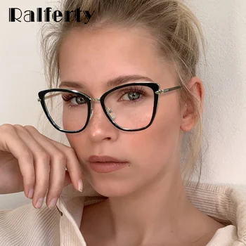Ralferty 2021 Yüksek Kaliteli Şeffaf Gözlük kadın Gözlük Çerçevesi Anti mavi ışık gözlük çerçeveleri 0 Diyoptri Bahar optik Cam