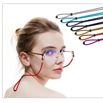 Renkli Güderi Pazen Halat Korumak Güneş Gözlüğü ile Ayarlanabilir Boyunluklar Zincirleri kaymaz Sabit Gözlük Askısı Görüntü 2