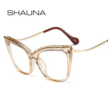SHAUNA Boy Metal Kaşları Kadın Kedi Göz Optik Gözlük Çerçeveleri