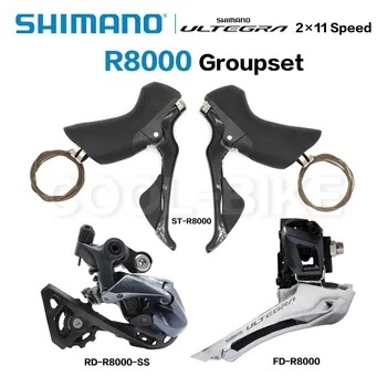 SHİMANO Ultegra R8000 Groupset 2x11 Hız R8000 Vites Değiştiriciler Yol Bisiklet ST + FD + RD Çift Kumanda Kolu Ön Arka Attırıcı SS GS