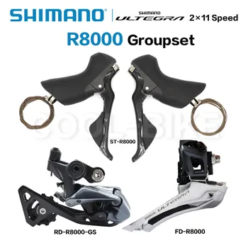 SHİMANO Ultegra R8000 Groupset 2x11 Hız R8000 Vites Değiştiriciler Yol Bisiklet ST + FD + RD Çift Kumanda Kolu Ön Arka Attırıcı SS GS Görüntü 2