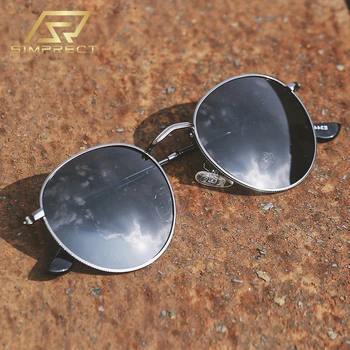SIMPRECT Polarize Güneş Kadınlar 2022 Lüks Marka Tasarımcısı UV400 Yüksek Kalite Vintage Retro Yuvarlak güneş gözlüğü Erkekler İçin oculos