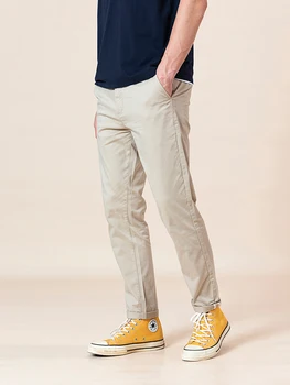 SIMWOO 2022 Sonbahar Yeni Slim Fit Konik pantolon Erkekler Enzim Yıkanmış Klasik Chinos Temel Artı Boyutu Pantolon SJ150482