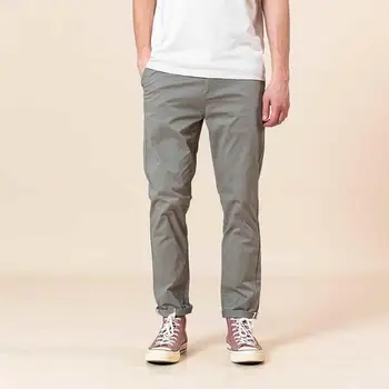 SIMWOO 2022 Sonbahar Yeni Slim Fit Konik pantolon Erkekler Enzim Yıkanmış Klasik Chinos Temel Artı Boyutu Pantolon SJ150482 Görüntü 2