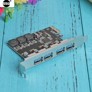 SSU U3V04S + 4 Port USB 3.0 PCIe Genişleme Kartı PCI Express USB Hub Adaptörü