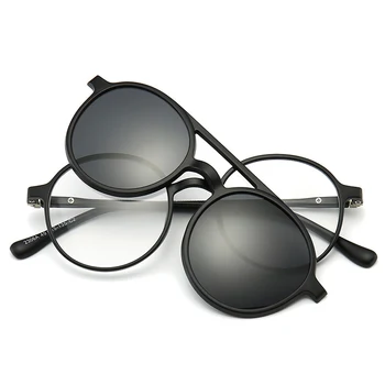 SWOKENCE Miyopi Gözlük-0.5 ila-10 mıknatıslı klips Güneş Gözlüğü Erkekler Kadınlar Reçete Gözlük Astigmatizma Özelleştirilebilir F225 Görüntü 2