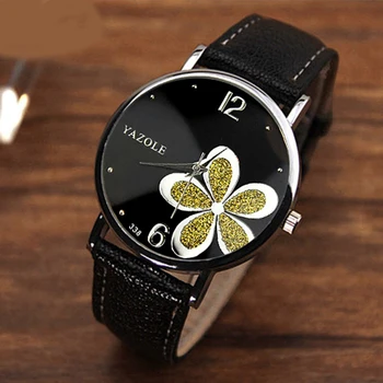 Saatler Kadınlar Moda Deri Kayış Çiçek Kadın Saat Bayanlar Kuvars kol saati Montre Femme Cenevre Relogio Feminino Часы