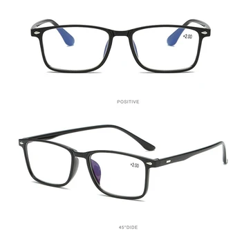 (Sadece 7g) Ultra Hafif TR90 Unisex Kare okuma gözlüğü, Ebeveynler İçin Hediye Presbiyopi Reçete Hipermetrop Gözlük R0806 Görüntü 2