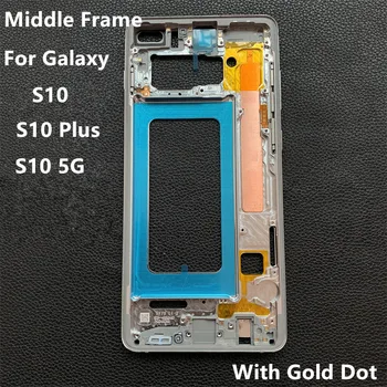 Samsung Galaxy S10 G973 Artı G975 5G G977 Orta Çerçeve Konut Kurulu LCD Ön Kapak Çerçeve Onarım Yedek parça + Yan Düğmeler
