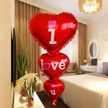 Seni Seviyorum Balon Kırmızı Aşk Kalp Balonlar Sevgililer Günü Dekorasyon İçin Düğün Yıldönümü Helyum Balon Doğum Günü Partisi Hediyeleri