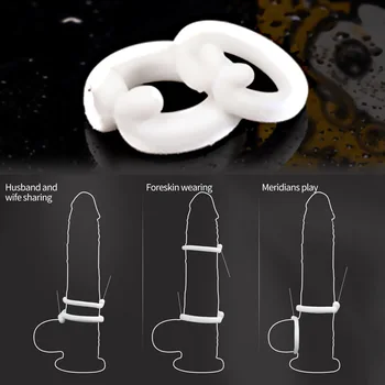 Silikon Penis Halkası Erkek Sünnet Yüzükler Gecikme Boşalma Kullanımlık Kilit Penis Büyütme Cockrings Seks Oyuncak Erkekler İçin Malzemeleri Görüntü 2