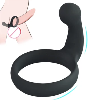 Silikon Penis Halkası Skrotum Bağlama Seks Oyuncakları Erkekler için Ereksiyon prostat masajı Erkek İffet Cihazı Gecikme Boşalma Horoz Halka Görüntü 2