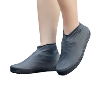 Siyah Su Geçirmez yağmur ayakkabıları Kapakları 1 Çift Kullanımlık Lateks kaymaz Kauçuk yağmur botu Galoş Ayakkabı Aksesuarları Boyutu S / M / L