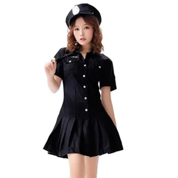 Sml XL Kadın Seksi Polis Polis Memuru Üniforma Policewomen Kostüm Yetişkin Kadın Polis Cosplay süslü elbise