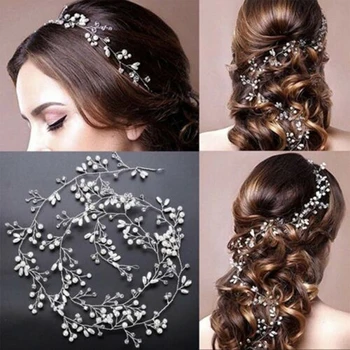 Sıcak Satış Gelin saç aksesuarları hairpieces tiara lady düğün nişan başlığı tiara boncuk Moda Kadınlar Gils Takı 50 cm