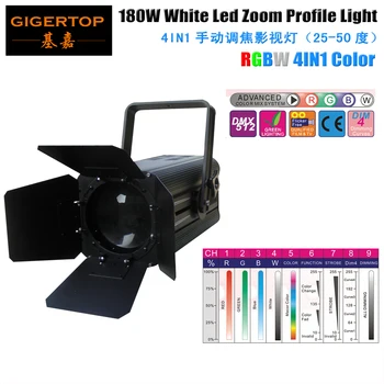 TIPTOP TP-016 180W RGBW 4IN1 COB LED zoom stüdyo ışığı Amerikan DJ Mega Par profil artı LED alüminyum Par yıkama etkisi ışık