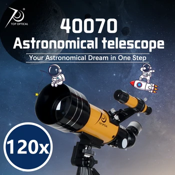 TOPOPTİCAL 70400 Astronomik Teleskop Profesyonel Refrakter Yüksek Kaliteli Monoküler Çocuklar için Güçlü Kamp Çocuk Hediyeler