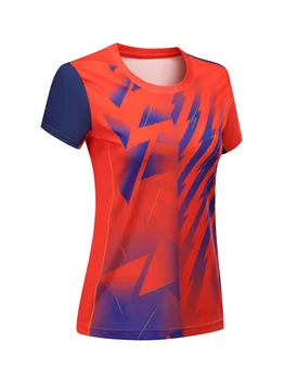 Tenis T-shirt Erkekler 2022 Yaz Hızlı Kuru Badminton Masa Tenisi t shirt Kadın baskılı tişörtleri Görüntü 2