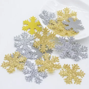 Toptan 1000 Adet 30mm Glitter Kumaş Kar Tanesi Aplike Parti yılbaşı dekoru El Sanatları DIY Şapka Yay Ağacı Aksesuarları Yamalar