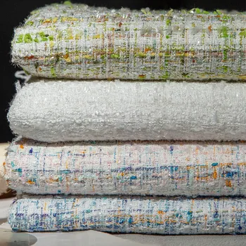 Tüvit Kumaş Metre Mont Giyim Etekler Elbiseler Dıy Dikiş High-end İnce Kış Moda Beyaz Mavi Tekstil Polyester