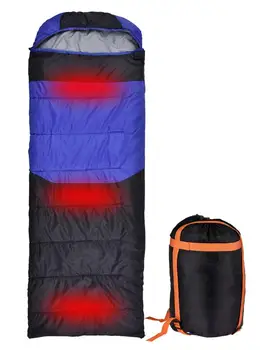 USB kamp ısıtmalı uyku tulumu Ultralight kış sıcak zarf sırt çantası ısıtma aşağı pamuk uyku tulumu açık yürüyüş için