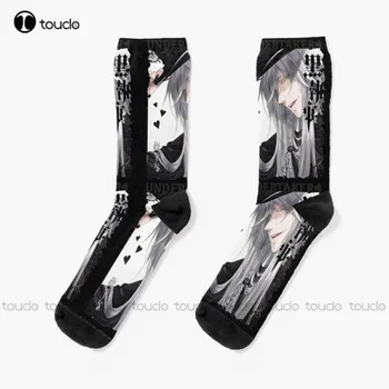 Undertaker Siyah Butler Çorap Yüksek Çorap Moda Yaratıcı Eğlence Komik Sanat Soyut Yağlıboya Çorap Noel Yeni Yıl Hediye