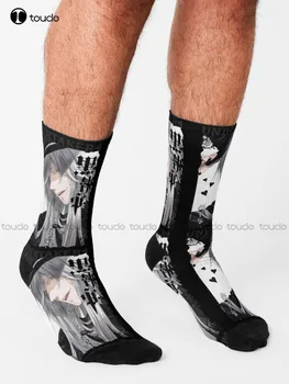 Undertaker Siyah Butler Çorap Yüksek Çorap Moda Yaratıcı Eğlence Komik Sanat Soyut Yağlıboya Çorap Noel Yeni Yıl Hediye Görüntü 2