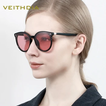 VEITHDIA Güneş Kadınlar Lüks Vintage Polarize Güneş Gözlükleri Fotokromik UV400 Kedi Göz Bayanlar Moda Gözlük Kadın K8520
