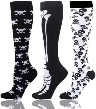 Varis çorabı Spor Diz Çorap Kafatası Çorap Spor Elastik Çorap Özel Uyluk Yüksek Çorap Diz Yüksek Pop Çorap