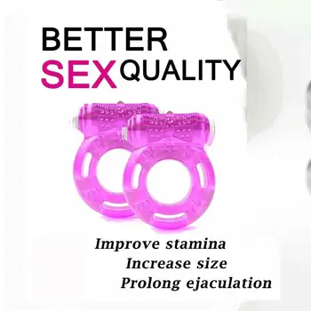 Vibratörler Erkek Masturbator Horoz RingElastic Gecikme Halkası Titreşimli Sıkı Yoğun Klitoris Stimülasyon Erken Kilit Vibratör Görüntü 2