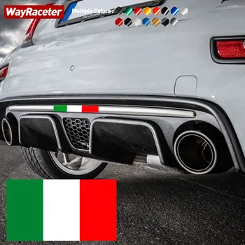 Yansıtıcı Üst Vinil İtalyan Bayrağı Tarzı Kapı Pencere tampon çıkartması Vücut Grafik Çıkartması Fiat 500 Abarth Spor 595 500c 500e