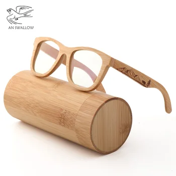 Yeni Bambu Ahşap Gözlük Çerçevesi / Kare Gözlük Çerçevesi, Erkek Ve Dişi Ahşap Anti-mavi Lens