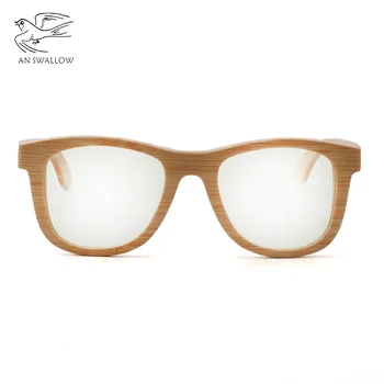 Yeni Bambu Ahşap Gözlük Çerçevesi / Kare Gözlük Çerçevesi, Erkek Ve Dişi Ahşap Anti-mavi Lens Görüntü 2