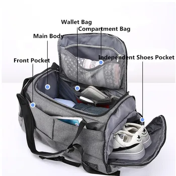 Yeni Erkek spor çanta Büyük Kapasiteli Çok Fonksiyonlu Spor Çantası Laptop Sırt Çantaları Erkek Kadın Yoga Spor Çantaları Seyahat Çantası Ayakkabı Çantası Görüntü 2