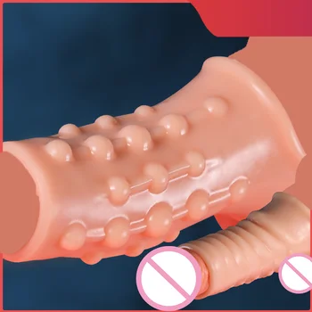 Yeni Horoz Halka Penis Kollu Kullanımlık Prezervatif Penis Büyütme Granül Klitoris Teşvik Gecikme Boşalma Seks Oyuncakları Erkekler için Görüntü 2