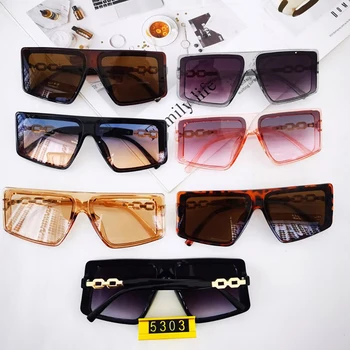 Yeni Moda Boy Degrade Lüks Kadın SunglassesVintage Alaşım Zincir Çerçeve Kare güneş gözlüğü Erkekler Kadınlar için Zarif Tonları Görüntü 2