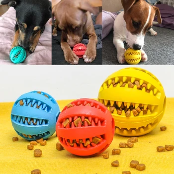 Yeni Pet Oyuncaklar 5CM Köpek Oyuncak İnteraktif Esneklik Topu Doğal Kauçuk Sızıntı Topu Diş Temiz Top Kedi Köpek Çiğnemek İnteraktif oyuncaklar