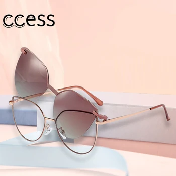 Yeni Polarize Flip-on Güneş Gözlüğü Kedi Gözü Vintage Metal Çerçeve Moda Anti mavi ışık güneş gözlüğü Kadın Erkek UV400 Gafas