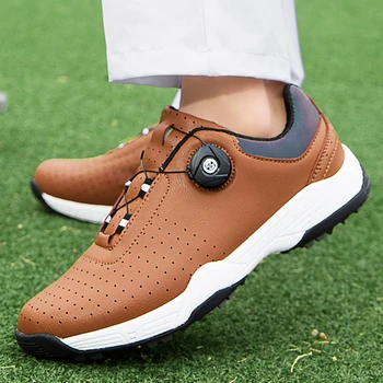 Yeni Su Geçirmez golf ayakkabıları Erkekler Spikeless Golf Sneakers Boyutu 46 Golfçüler spor ayakkabılar Erkekler Anti Kayma Yürüyüş Spor Ayakkabı