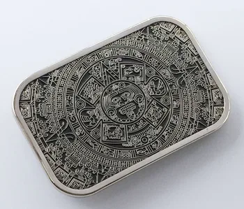 Yüksek kalite serin Aztek takvim erkek Metal kemer Toka fit 4 cm Geniş Kemer Görüntü 2